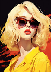 Face woman fashion style hair beauty female sunglasses