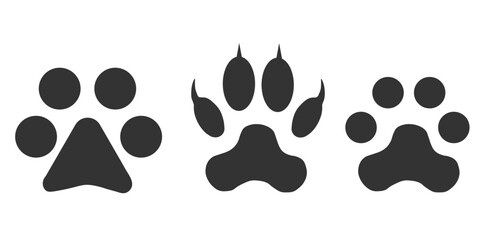 Paw icon. Footstep set background vector ilustration.