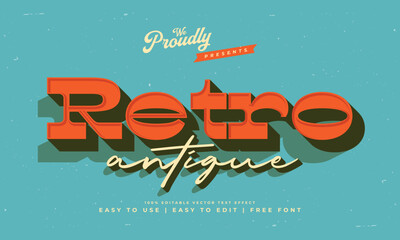 Obraz premium vintage retro editable text effect alphabet font typography typeface