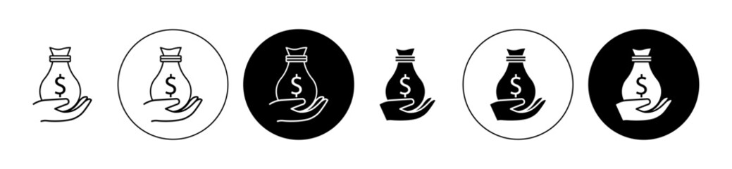 loan icon set in black. personal bank loan vector sign for Ui designs. - obrazy, fototapety, plakaty