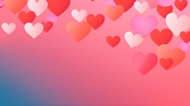 A charming Valentine's Day heart vector background, valentines day presentation background,love background for greeting cards,By Generative AI.