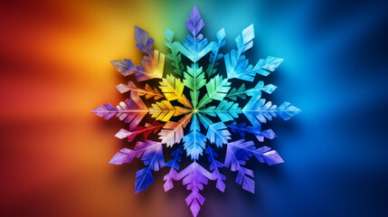 Snowflake in rainbow colors. Generated with ai.