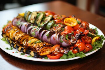 Turkish kebab veggies adana urfa. Generative AI