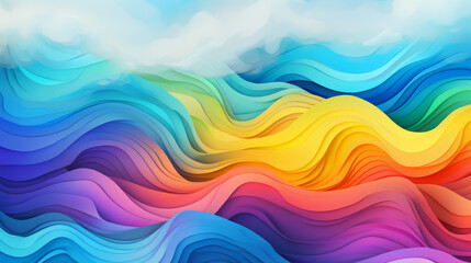 Fototapeta na wymiar A LGBTQ+ colorful wave background