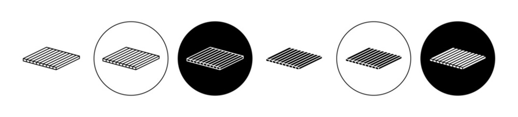 Floor icon set in black. wooden surface vector sign. ceramic tile floor symbol for Ui designs.