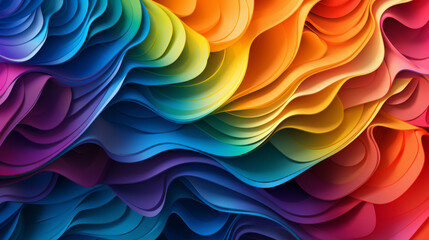 Abstract wave structure in rainbow colors, generated with ai - obrazy, fototapety, plakaty