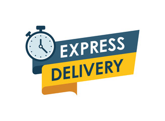 Fototapeta na wymiar Express delivery icon in flat style. Fast shipping vector illustration on isolated background. Commercial service sign business concept.