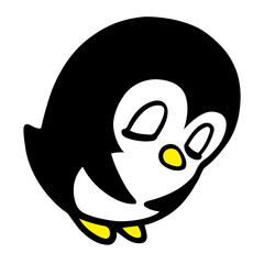 かわいいシンプルペンギン　丁寧にお辞儀ポーズ