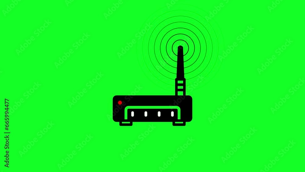 Aufkleber network router line icon motion graphic animation .wifi router icon of nice animated . e_1345