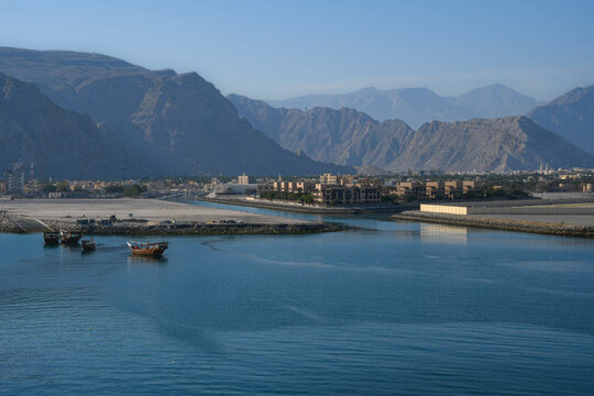 Stadt Khasab an der Stra&szlig;e von Hormus, Halbinsel Musandam, Oman 