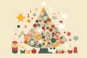 Fototapeta na wymiar Christmas Cheer, Festive Christmas Vector Art Background, Perfect for Spreading Holiday Joy in Your Projects, by Generative AI