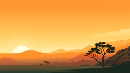Nature's Majesty, Breathtaking Landscape Vector Illustration, Ideal for Showcasing the Beauty of the Natural World, by Generative AI.