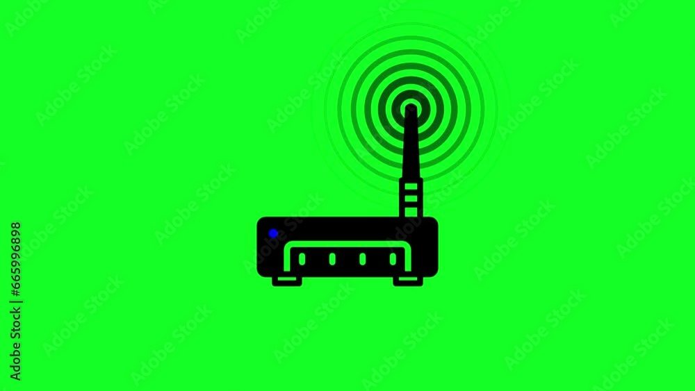 Poster network router line icon motion graphic animation .wifi router icon of nice animated . e_1350