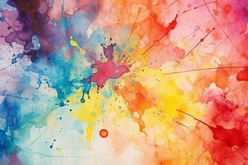 Abstract watercolor painting with a colorful and grunge texture in acrylics. Perfect as a background, wallpaper, or art frame sample board. Generative AI