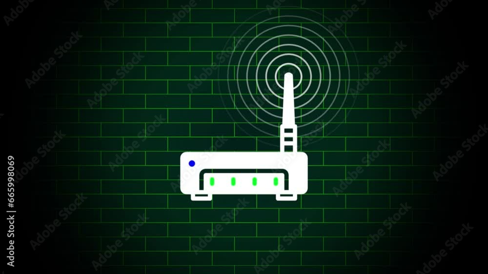 Poster network router line icon motion graphic animation .wifi router icon of nice animated .e_1352