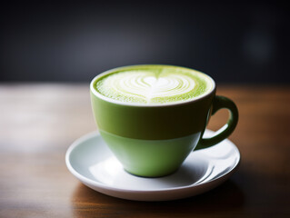 Cup of matcha latte