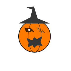 halloween pumpkin isolated on white
