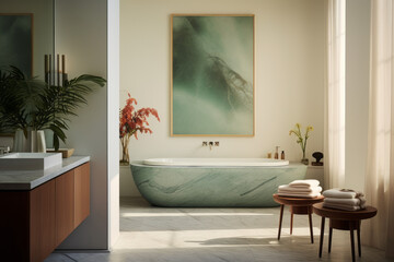 Modern and minimalistic Bathroom, Generative AI