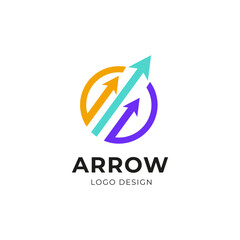 Growth arrow logo for business company illustration template design