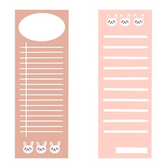 a set of rabbit sheets for notes, reminders and ideas.  You can use it at school, at university and at work.	