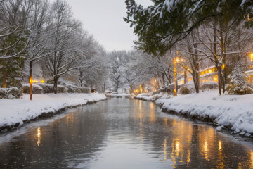 river winter in the park