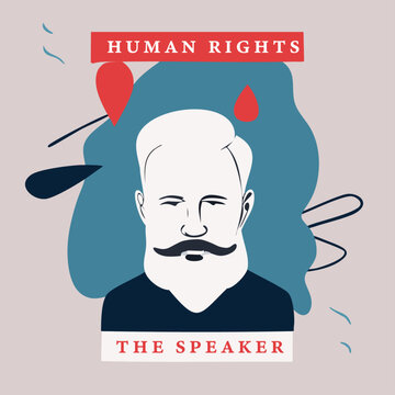 human rights the speaker head - merry christmas card
