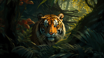 Tiger in the jungle