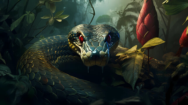Snake in the jungle