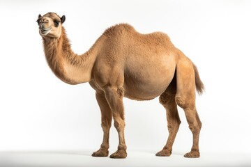 A majestic BACTRIAN CAMEL posing against a blank canvas created with Generative AI technology