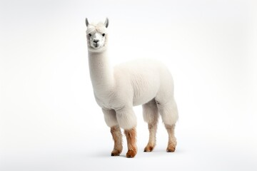 An elegant white llama posing against a pristine backdrop created with Generative AI technology