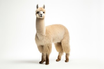 Fototapeta premium A cute alpaca posing for the camera created with Generative AI technology