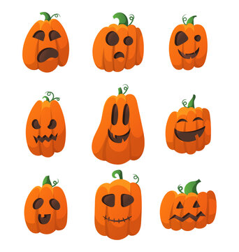 collection of pumkin halloween illustration