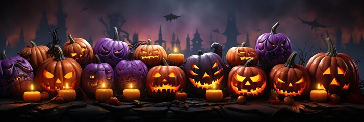 crazy halloween banner illustration