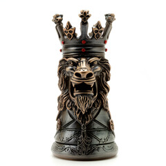 Lion chess king isolated on a white background