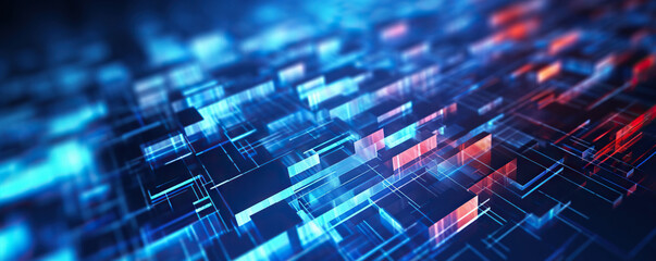 Digital abstract background. Can be used for technological processes, neural networks and AI, digital storages, sound and graphic forms, science, education, etc.
