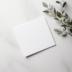 Blank card mockup on table - A modern and versatile template for showcasing your greeting cards, invitations or business cards. Minimalist Styled Photography