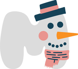 Snowman Alphabet Letter M