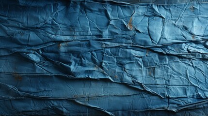 A rippling ocean of cobalt chaos, the fabric's creases a testament to its untamed beauty