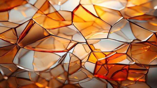 The shattered amber glass glints in the golden lighting, casting abstract shadows that dance with the wildness of emotions and concepts