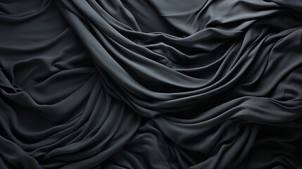Obraz premium A stark contrast between light and dark is embodied in the sleek lines of this draped black fabric, evoking a sense of elegance and mystery in the world of fashion