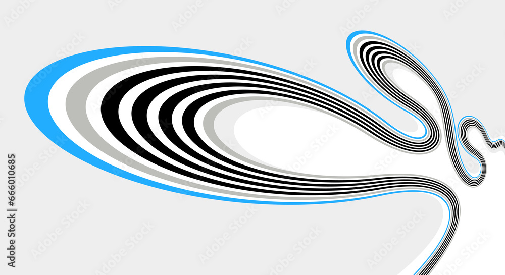 Poster creative lines vector abstract background, 3d perspective linear graphic design composition, stripes
