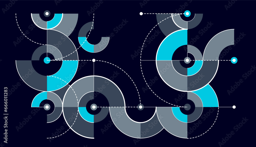 Poster abstract tech engineering draft vector background over dark, mechanical blueprint technology digital