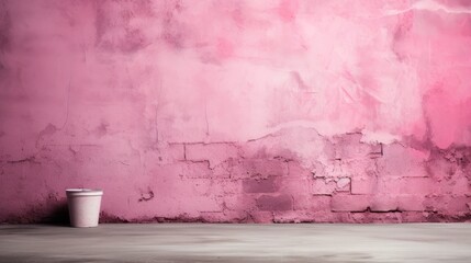 Vibrant strokes of art dance upon the rough canvas of a pink wall, their colors blending and morphing with the gritty texture of the cement floor below