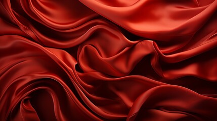 A crimson cloth cascading with intricate creases, evoking a sense of opulence and elegance in its draping form - obrazy, fototapety, plakaty