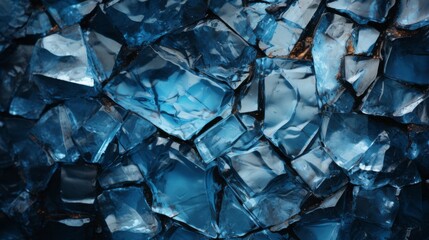 Glittering shards of quartz mingle with delicate blue glass, evoking a sense of ethereal beauty and untamed imagination