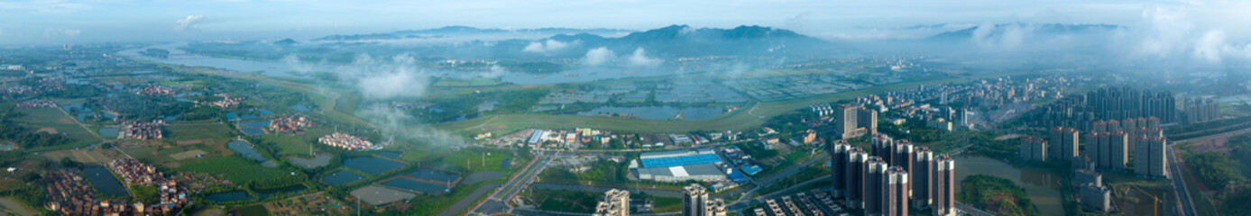 Fototapeta premium Aerial view of urbanization in China