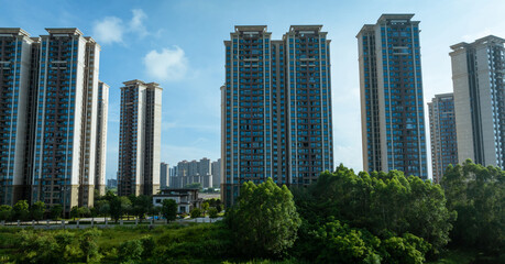 Fototapeta premium Aerial view of urbanization in China