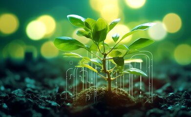 Agricultural technologies for growing plants and scientific research concept.