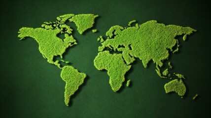 World map made with grass
