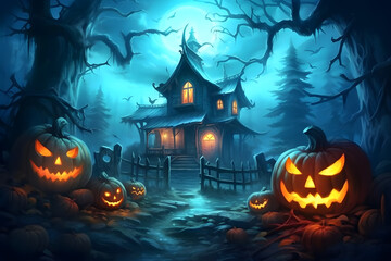 Halloween wallpaper background cartoon style